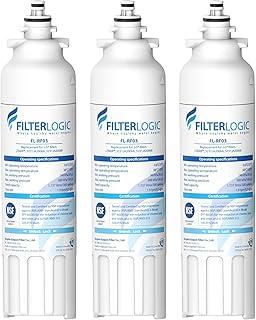 Filterlogic ADQ73613401 Refrigerator Water Filter, Replacement for LG® LT800P®, LT800PC, ADQ736134, ADQ73613402, LSXS26326S, LSXS26366S, LMXS30776S, LSXS26366D, LMXC23746S, 46-9490, 469490, Pack of 3