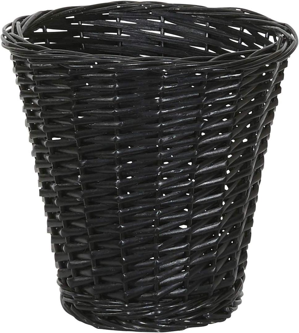 Household Essentials Black Small Willow Wicker Waste Basket