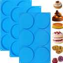 Sidosir Round Silicone Mold for Baking, 4inch Large Breakfast Sandwiches Mold Silicone for Whoopie Pie, Non-Stick Hamburger Buns Molds for Egg Pan, Resin Coaster