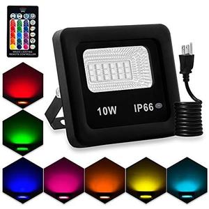 LED Flood Lights, RGB Floodlight with Remote Control,IP66 Waterproof Dimmable Color Changing Spotlight,16 Colors 4 Modes Stage Lights for Outdoor Decorative Garden Stage Landscape Lighting