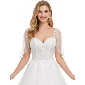 Bridal Cape Sheer Tulle Shawl Wrap Shrug Elegant Wedding Cape Dress Cover Up for Women Girls