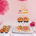 5 Pcs Dessert Table Display Set - 2 Pcs 3-Tier Dessert Display Stands & 3 Pcs Serving Tray - Dessert Trays Dessert Stands Treat Table Displays Set for Tea Parties, Birthdays & Baby Showers, White
