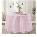 Scroll Damask Light Pink Satin Round Tablecloth 60"X60"，Round Tablecloth Stain Resistant Wrinkle Free Silkly Soft Table Cloths for Dining Room, Indoor and Outdoor Use