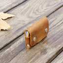 4 x Toprank Genuine Leather Slim Wallet & Card Holder  Handmade Minimalist Design for Men & Women, Vintage Distressed Look (Camel)