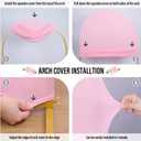 LEBENGURU Upgraded 8FT Wedding Arch Cover, 6.6FT Light Pink Spandex Fitted Arch Backdrop Cover, Set of 2 for Round Top Chiara Stand Covers for Birthday Party Baby Shower Banquet Balloon Dcor