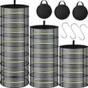 3 Pcs Herb Drying Rack Mesh Herb Drying Rack Hanging with Green Zipper 4 Tier 6 Tier 8 Tier 24" Plant Dry Net Basket with Storage Pouch and Hook for Herbs Plants Seeds Buds Grow Tents Garden
