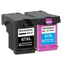 SAILNER 67XL HP Printer Ink, Replacement for HP Ink 67 for HP 67 Ink cartridges Black/Color Combo Pack, Compatible with DeskJet 2755e 2855e 2700e 4155e 2734e 2827e 4100e Envy 6055 6455e Printer 67XL