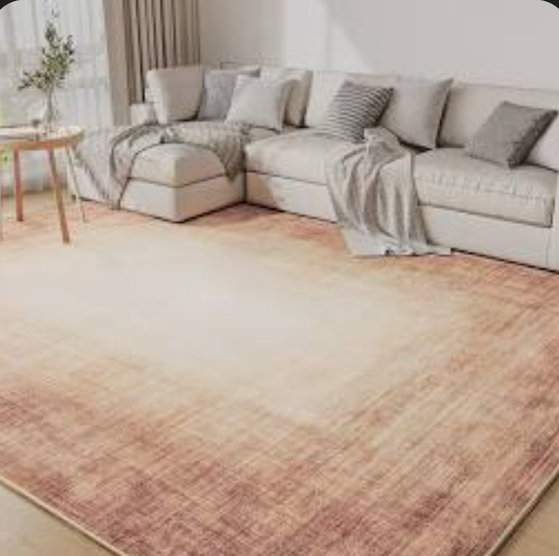 6x9 Area Rugs for Living Room, Machine Washable Non Slip Area Rug Modern Abstract Indoor Rug Carpet Ultra Soft Rugs for Bedroom Dining Room Playroom Bedside Office,Rust Red