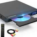 Region Free DVD Player for TV, Compact CD/DVD Players for Home, DVD Player with Remote Control Support RCA/AV Connect, USB Input, Microphone Jack, PAL/NTSC (NOT Support HDMI)