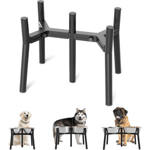 SHAINFUN Adjustable Dog Bowl Stand for Large & Medium Breeds, Raised Dog Food & Water Bowl Holder, Fits 7-10.6" Wide Bowls, 11" Tall, 2-in-1 Design Tall Dog Food Bowl Stand, Bowl Not Included