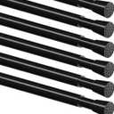 MEXAU 6 Pack Black Spring Tension Curtain Rod for Window 23 to 37 Inch Thin Spring Tension Rods Small tension Rod Adjustable Expandable Spring Curtain Rods No Drill for Closet Cupboard Door Doorway