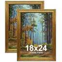 KTKDE 18x24 Picture Frame Set of 2, Ornate Vintage Poster Frames - 18 x 24 Antique Photo Frame for Rustic Gold frame Wall Decor Display Retro Home Decor best gift