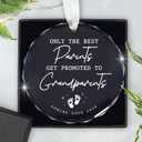 OASSIE Christmas Ornaments Gifts for Grandparents - Pregnancy Announcement Glass Ornaments for Tree with Card - Promoted to Grandparents Baby Announcement Gifts for Grandma Grandpa