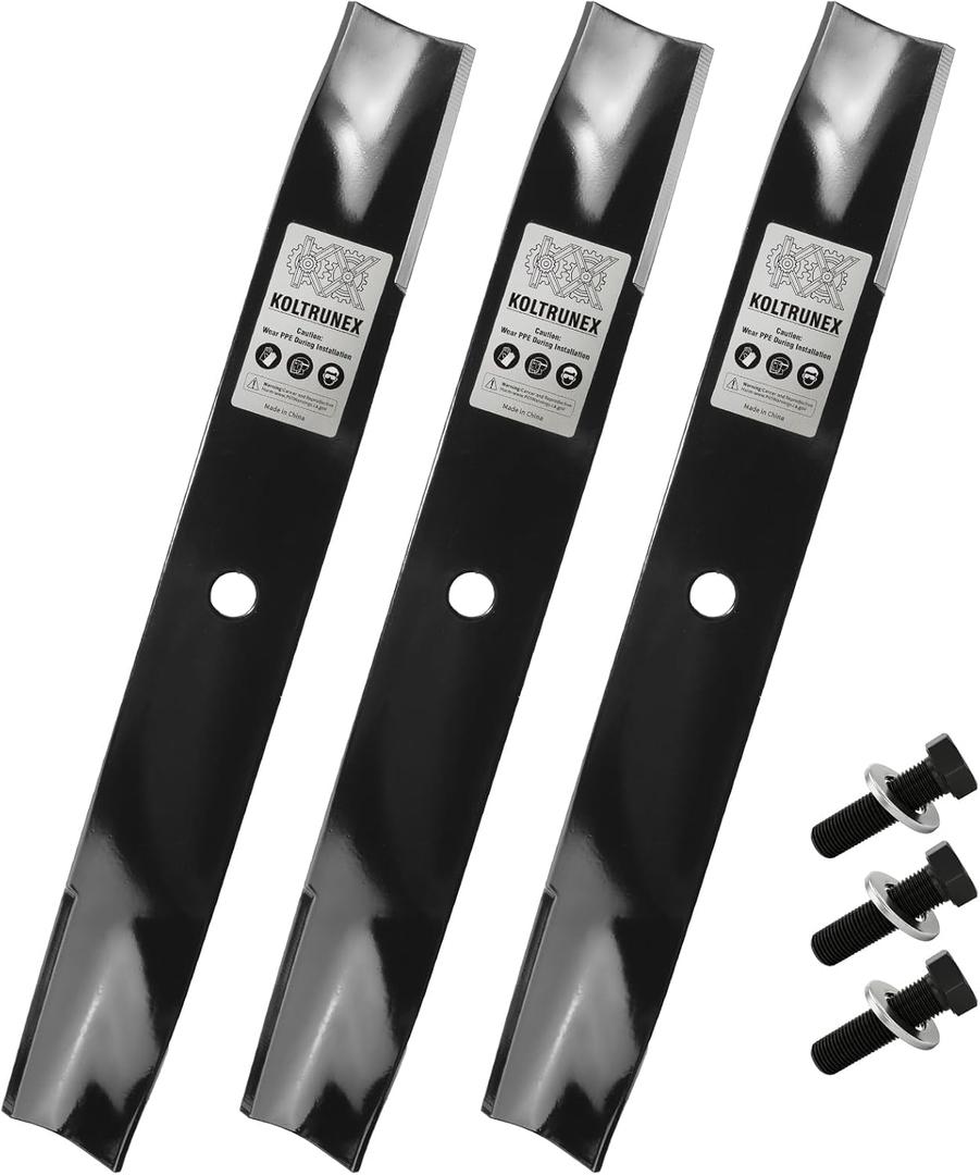 17.5" High Lift Mower Blades for Toro TimeCutter 50 Inch Deck, Replacement for 115-5059-03 110-6837-03 112-9759-03, Circle Center Hole 3PCS with Bolts and Washes