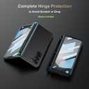 for Samsung Galaxy Z-Fold-6 Case: Support All Magsafe Accessories | Fold 6 New Slim S Pen (2024) Holder & Generic Stylus | Hinge Protection, Leather Back, Screen Protector - Black