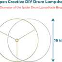 Aspen Creative 20106-11, Metal DIY Drum Lamp Shade Strong Ring, US Style Spider that Connects to Lamp Harp, Top Ring-Brass Plated/Bottom Ring-Galvanized, 16" Diameter Ring