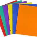 4 x Feosky Plastic Folders, 2 Pockets and 3 Hole, Letter Size, 6 Colors