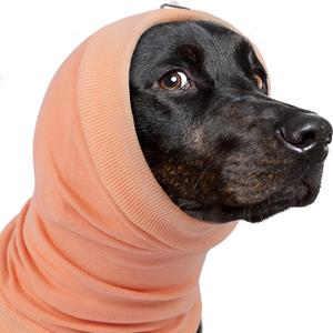 PUMYPOREITY Anti-Slip Headband for Dog Hematoma, Adjustable Dog Calming Hoodie for Fireworks, Thunderstorms, Grooming, No Shake Ear Wraps & Muffs for Noise Protection, M, Orange