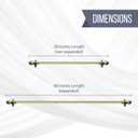 Amazing Drapery Hardware 7/16 Inch Brass Cafe Rods with Brass Ends, Set of 1 (Hardware Included) - Adjustable Length 28-48 Inches, Easy to Install Metal Rods for Doors, Windows, and Sidelights