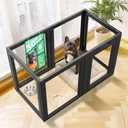 FXW AuraSpace Acrylic Indoor Dog Playpen for Small and Medium Dogs, 30 Inch, 6 Panels, Black