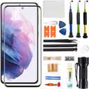 for Samsung Galaxy S21 Plus Screen Replacement,Replacement Screen for Galaxy S21+ Series 6.7 inch,Glass Replacement Kit with Repair Tools,Waterproof Adhesive(NO OLED & Touch Digitizer)