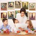 Resurhang 24 Pack Catholic Posters Set Catholic Classroom Decor 8 x 10 in Bible Virtues Quotes from Saints Christian Posters Sunday School Decorations for Learning Space Faith Bulletin Board Gift