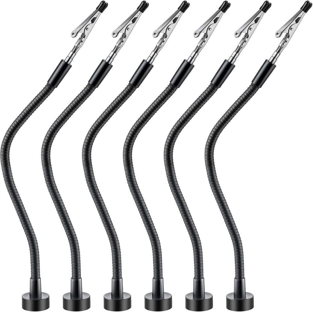 Honoson 6 Pack Magnetic Helping Hands Soldering, Flexible Gooseneck Metal Arms Third Hand Tools for Automobile Electronics Soldering Jewelry, Painting Art Crafts Hobby with Adjustable Alligator Clips