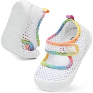 BARERUN Toddler Water Shoes Barefoot Water Shoes for Kids Baby Wide Aqua Socks with Arch Support Quick-Dry Breathable Boys Girls Sandals Walking Shoes for Beach Swim Pool Shoes (10-10.5 Toddler, Knit White)