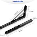 Ravinte 2 Pack 14 Inch Folding Shelf Brackets Matte Black, Heavy Duty Collapsible Brackets for Tables and Benches Space-Saving Design