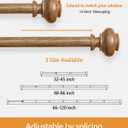 Wood Curtain Rods for Windows 32 to 45 Inch, 1 Inch Adjustable Curtain Rod Decoration Boho Drapery Rods Heavy Duty, Farmhouse Rustic with Imitation Wood Grain Finials