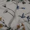 Bedsure Comforter Set Queen Size - Cute Floral Bedding Comforter Set, 3 Pieces, 1 Soft Reversible Coconut White Botanical Flowers Comforter and 2 Pillow Shams