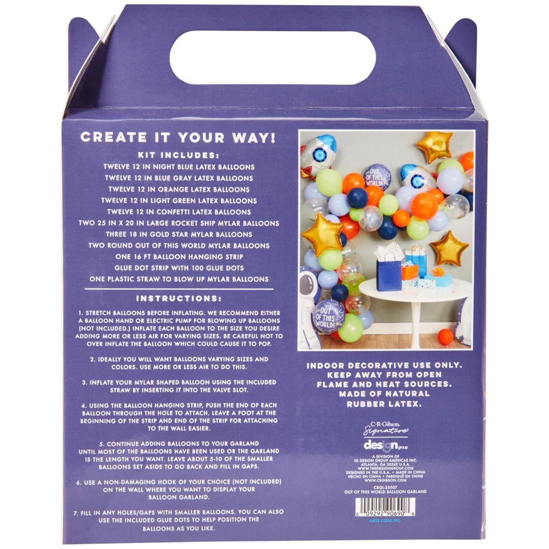 C.R. Gibson CBGL-25507 Out of This World Balloon Garland Kit Party Decorations, Balloon Sizes Vary, Multicolor, 82 Pieces