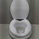 Raised Toilet Seat with Lid for Elderly, 4" High Toilet Seat for Elongated or Standard Commode, Raised Toilet Seat for Seniors, Handicap Toilet Seat Riser with Cover