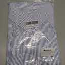 Women's Smocked Cuffed Striped Boyfriend Shirts Button Down Casual Collar Long Sleeve Blouse Shirt Tops (Blue, XXL)