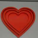 Hushee 3 Pcs Valentine's Day Wooden Serving Tray Red Heart Shaped Plates Heart Wood Serving Dish Trays and Platters for Valentines Day Table Decorations Home Office Food Display, 3 Sizes