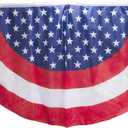 3 x Iconikal July 4th American Flag Banner Bunting Half Fan Patriotic Porch Garland Decoration 6 x 3 Feet, 2-Pack