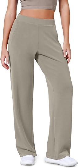 ODODOS Women's Modal Soft Wide Leg Pants Elastic High Waist Casual Lounge Relaxed Pants with Pockets Size Small