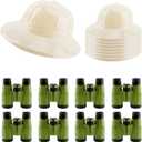 16 Pcs Kids Safari Party Favors Kit 8 Explorer Hats 8 Plastic Binoculars Toys for Boys Girls Jungle Pretend Play Bird Watching Costume Dress Up Gifts