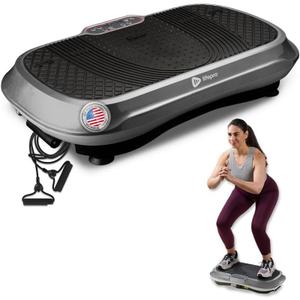 Lifepro Waver Vibration Plate Exercise Machine for Lymphatic Drainage, Muscle Activation, Full-Body Workout Vibrating Platform with Loop Bands, Fitness Equipment for Strength Toning & Fat Loss (Gray)