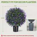 DREAMLOOM Topiary Trees Artificial Outdoor Ball in Planter, 20in Outdoor Indoor Realistic Fake Plants Shrubs for Front Porch Decor, Faux Bushes Plants for Home Front Door Offices, Set of 2