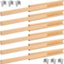 6 PCS 15.7 Inch Wooden Drawer Slides, Classic Wood Center Guide Track with Metal Glides, Dresser Slider Replacement Kit