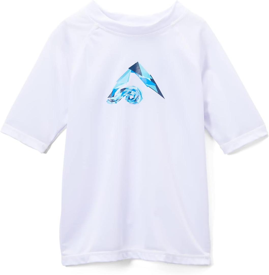 Kanu Surf Boys Haywire UPF 50+ Sun Protective Rashguard Swim Shirt (10, Tahiti White)