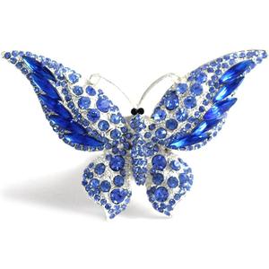 Crystal Bling Sparking Car Fragrance Butterfly Car Diffusser Air Freshener with Vent Clip (Light blue)
