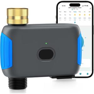WiFi Sprinkler Timer, Smart Bluetooth Hose Timers | Water Timer for Garden Hose with APP, Digital Irrigation Compatible with Alexa Google, for Outdoor Garden Lawn, 1 Outlet
