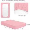 3 Pack Crib Sheets for Girls Fitted Crib Sheets for Standard Crib Mattress and Toddler Mattress, Ultra Soft Breathable Washable Polyester, 28x52inch, Pink & Grey Heart