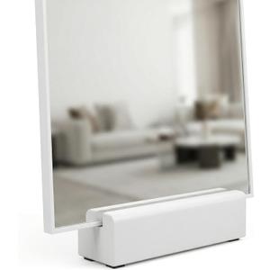Veemoon Floor Mirror Stand: Heavy Duty Mirror Wooden Base Holder Non-slip Mirror Support for Full Length Mirror  Elegant Display for Home Bedroom Decor, White