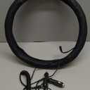 Heated Steering Wheel Cover Universal 12V Steering Wheel Warmer 14.5-15.5 Inch Heated Auto Steering Wheel Protector Cover for Cars Trucks Vans (Black)