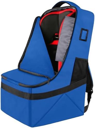 YOREPEK Car Seat Travel Bag, Padded Car Seats Backpack for Air Travel, Heavy Duty Carseat Travel Bag for Airplane, Airport Gate Check Bag (Blue)