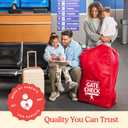 J.L. Childress Gate Check Bag for Single & Some Double Strollers - Travel Bag for Airplane, Fits Most Standard Baby Strollers, Airport Accessories for Gate Check, Flying Essentials - Red