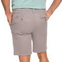 Margaritaville Men's Sun-Bleached-Cotton Shorts with Button/Zipper Waistband Closure (Gray)
